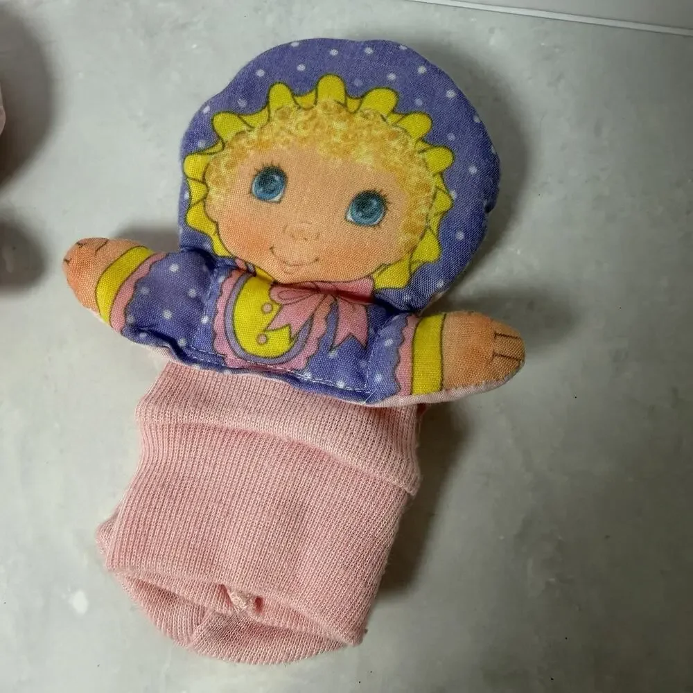 Vintage PLAYSKOOL 1986 Jammie Pies Foot Jingles Pink Lamb & Girl Sock Rattles